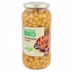 Garbanzos cocidos sin sal añadida ecológicos Carrefour Bio 400 g.