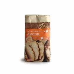 Harina de avena integral Carrefour 500 g.