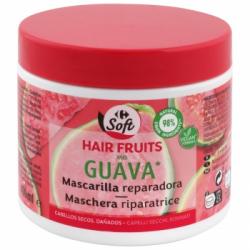 Mascarilla capilar reparadora guayava cabellos secos Hair Fruits Carrefour Soft 400 ml.