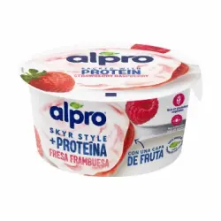 Preparado de soja con fresa y frambuesa + proteína Alpro sin gluten y sin lactosa 150 g.