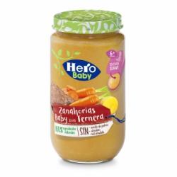 Tarrito de zanahorias baby con ternera desde 6 meses Hero Baby sin gluten sin aceite de palma 235 g.
