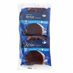 Tortitas de arroz integrales con chocolate Carrefour 130 g.