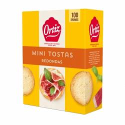 Tostadas mini redondas extrafinas Ortiz 100 g.