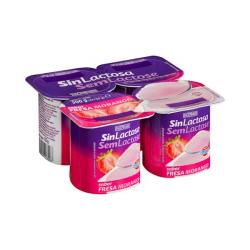 Yogur sin lactosa sabor fresa Hacendado 4 ud. X 0.125 kg