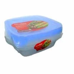 Bote Cuadrado de Plástico CARREFOUR HOME 0,7l 3 ud - Bicolor