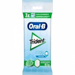Chicles sabor hierbabuena Oral B Trident pack de 3 unidades de 17 g.