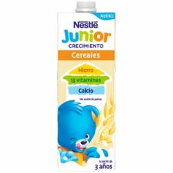 Preparado lácteo infantil de crecimiento desde 3 años con cereales Nestlé Junior sin aceite de palma brik 1 l.