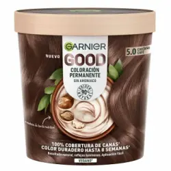 Coloración permanente sin amoniaco fórmula vegana tono 5.0 castaño café Good Garnier 1 ud.