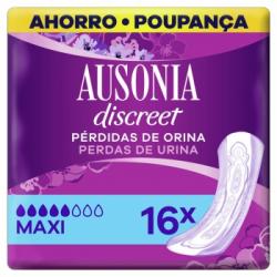 Compresas para incontinencia de orina maxi Discreet Ausonia 16 ud.