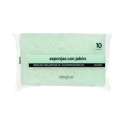 Esponjas de baño con jabón Deliplus extracto de aloe vera Paquete 1 ud