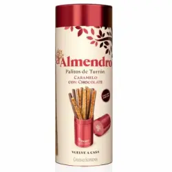 Palitos de turrón de caramelo con chocolate El Almendro 12 ud.