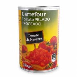 Tomate de Navarra pelado troceado Carrefour 390 g.