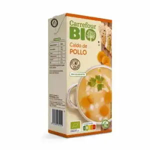 Caldo de pollo ecológico Carrefour sin gluten 1 l.