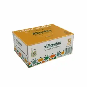 Cerveza Alhambra Lager Singular pack de 12 latas de 33 cl.