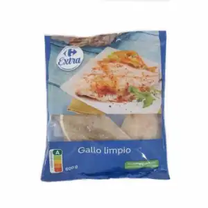 Gallo limpio congelado Extra Carrefour 600 g.