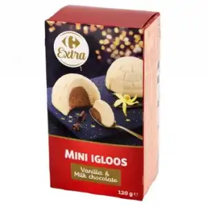 Postre de helado sabor a vainilla y chocolate Carrefour Extra 120 g.