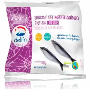 Sardina entera cruda congelada Delfin 300 g.