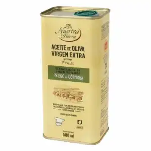 Aceite de oliva virgen extra De Nuestra Tierra lata 500 ml.