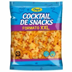 Cocktail de snakcs con aceite de girasol XXL Aspil sin gluten 225 g.