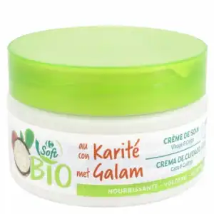 Crema hidratante cara y cuerpo con karité ecológica Carrefour Soft Bio 200 ml.