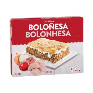 Lasaña boloñesa familiar Hacendado ultracongelada Bandeja 1.1 kg