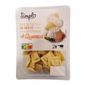 Pasta fresca al huevo rellena 4 quesos Simpl 250 g.