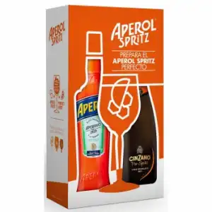 Vermut Aperol 70 cl. + Vino espumoso Cinzano Pro Soritz 75 cl.