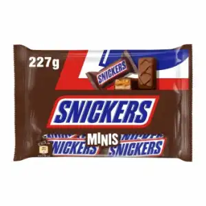 Barritas de chocolate con crema de cacahuete y caramelo Snickers Minis 227 g.