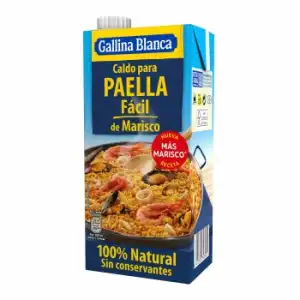 Caldo para paella fácil de marisco 100% Natural Gallina Blanca sin gluten brik 1 l.