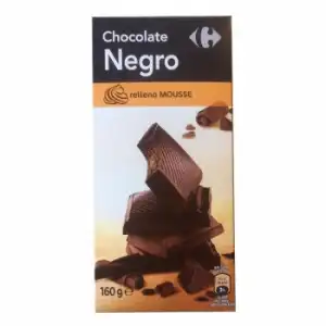 Chocolate negro relleno de mousse Carrefour 160 g.