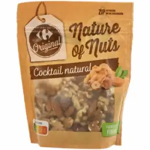 Cocktail de frutos secos al natural Original Carrefour 180 g.