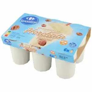 Granizado de horchata natural Carrefour Sensation sin gluten pack de 6 unidades de 200 ml.