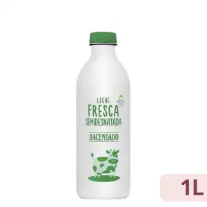 Leche semidesnatada fresca Hacendado Botella 1 L