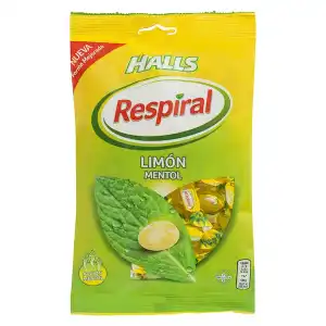 Caramelos limón mentol Respiral Halls Paquete 0.15 kg