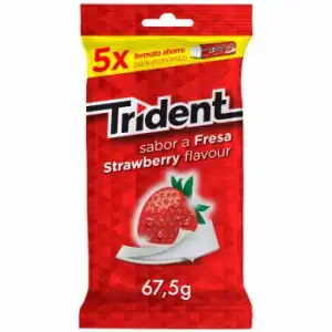 Chicles sabor fresa Trident 5 paquetes de 13,5 g.