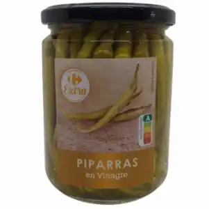 Piparras en vinagre Extra Carrefour 150 g.