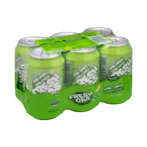 Refresco lima limón Hacendado fresh gas 6 latas X 330 ml