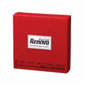 Set de Servilletas 2 capas de Celulosa RENOVA Cocktail 30pz - Rojo