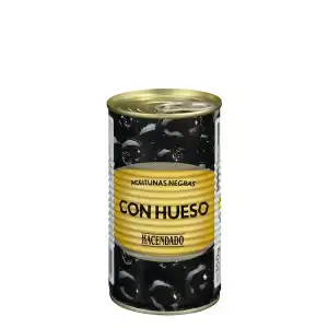 Aceitunas negras Hacendado con hueso Bote 0.35 kg