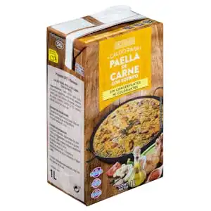 Caldo para paella de carne Hacendado con sofrito Brick 1 L