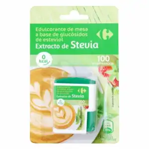 Edulcorante de mesa Stevia Carrefour 100 ud.
