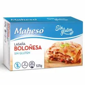 Lasaña boloñesa Maheso sin gluten 525 g.