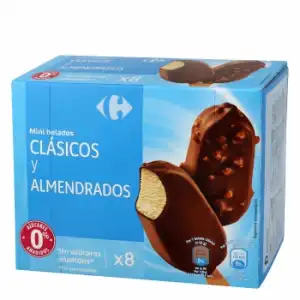 Mini bombón helado cláscio y almendrado Carrefour 8 ud.