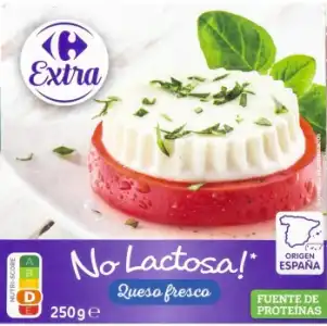 Queso fresco Carrefour sin lactosa pack de 4 unidades de 62,5 g.