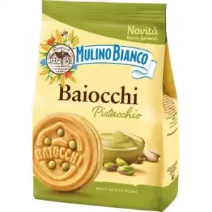 Galletas rellenas de crema de pistacho Baiocchi Mulino Bianco 240 g.