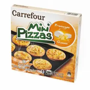 Mini pizzas 3 quesos Carrefour 270 g.