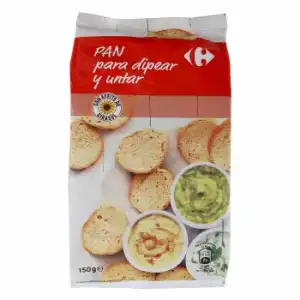 Pan tostado para dipear y untar Carrefour 150 g.