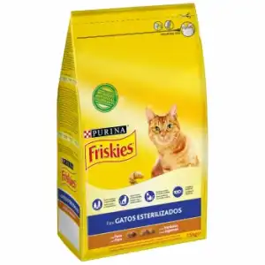 Pienso de pavo y verduras para gato adulto esterilizado Purina Friskies 1,5 Kg