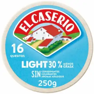 Queso fundido en porciones light El Caserío sin gluten 250 g.
