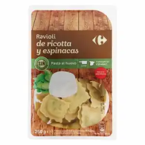 Ravioli de ricotta y espinacas al huevo Carrefour 250 g.